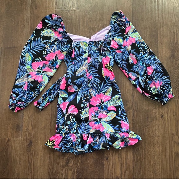 Lilly Pulitzer Lila Long Sleeve Dress Onyx Earned Stripes - Picture 12 of 16